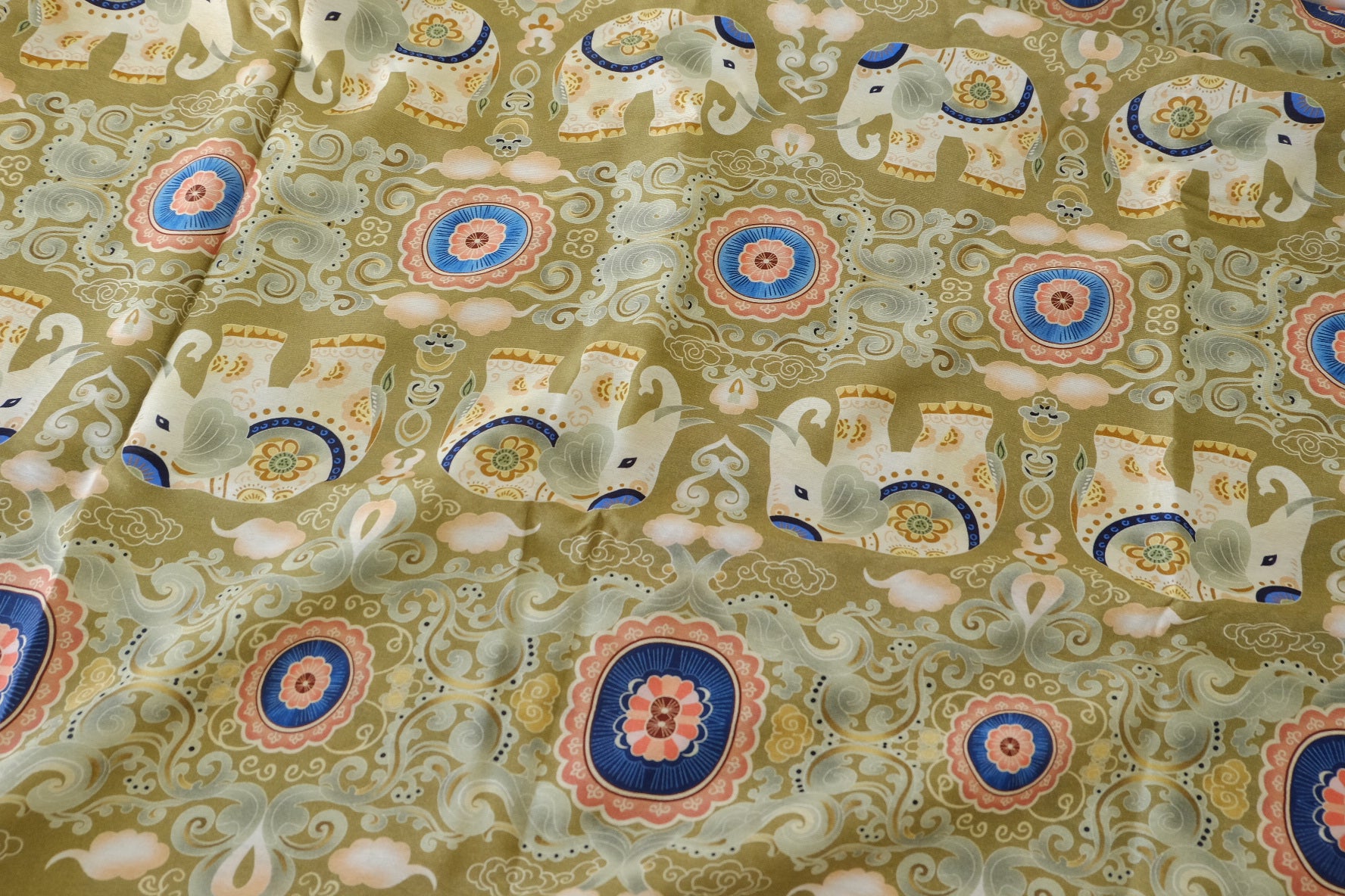 Elephant Print Tencel Linen Blend Fabric – 3.3 yd