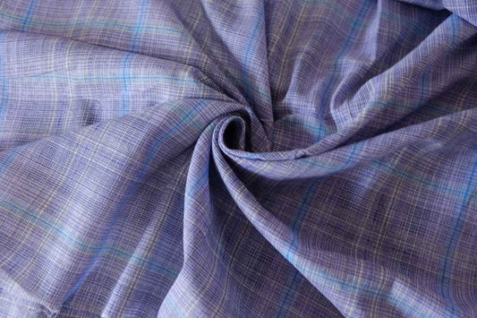 Lavender Blue Plaid Ultralight Yarn-Dyed Cotton – 2.2 yd