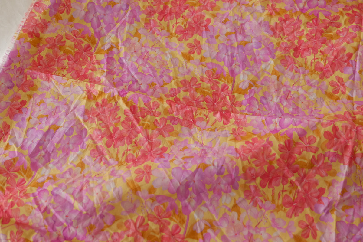 Sunset Floral Cotton Lawn Remnant – 1.4 yd