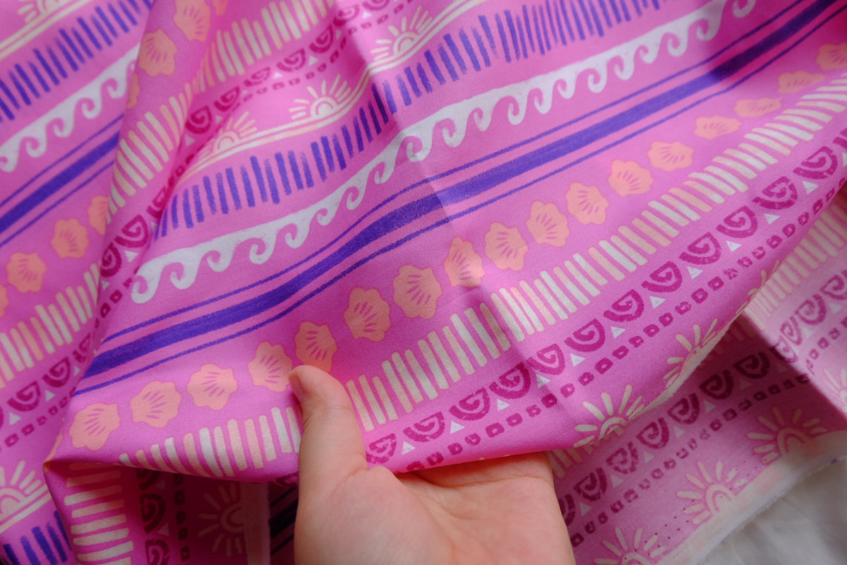 Pink Decorative Stripe Cotton Lawn – 2.2 yd