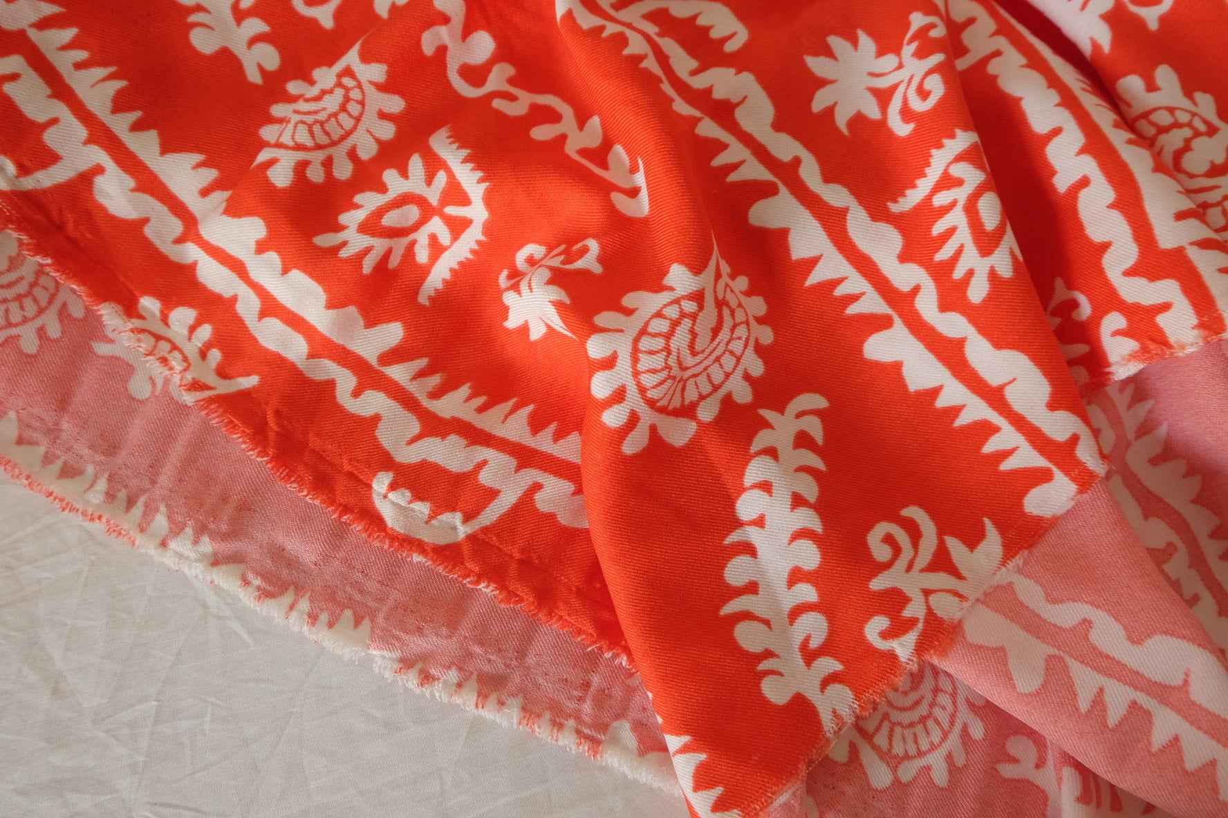 Orange Twill Rayon Challis — 3.28 yd