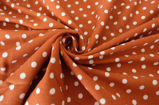 Rust Polka Dot Linen Cotton Fabric – 3.3 yd