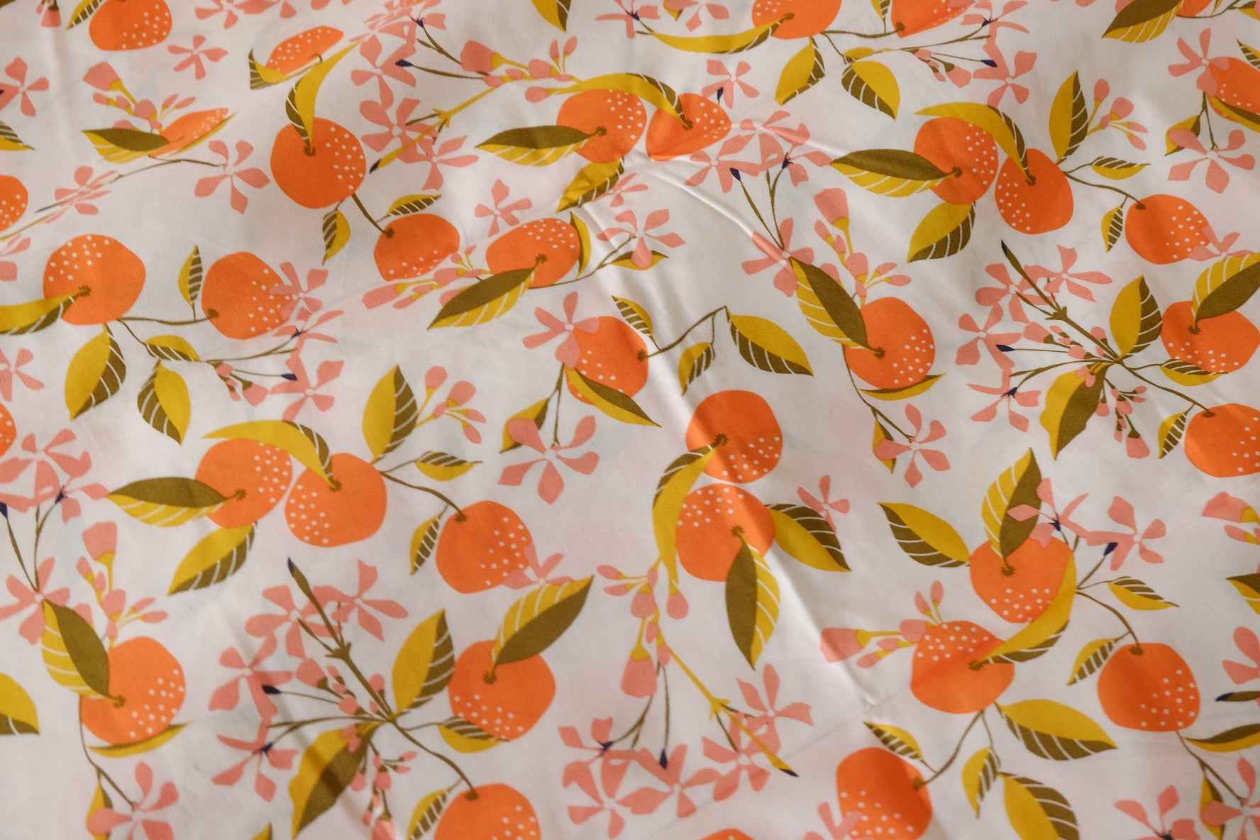 Orange Blossom Cotton Rayon Fabric – 2.2 yd
