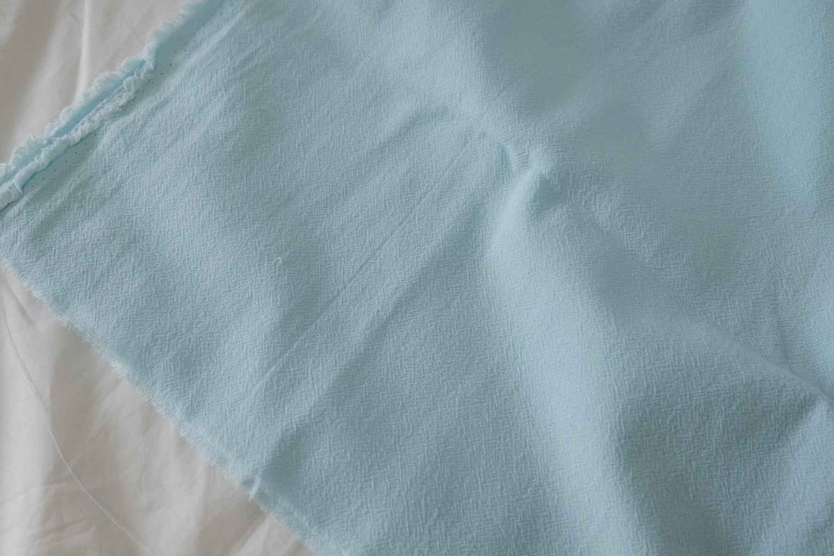 Soft Blue Washed Textured Cotton — 3.28 yd
