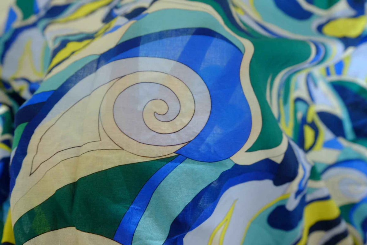 Peacock Swirl Cotton Voile — 2.6 yd