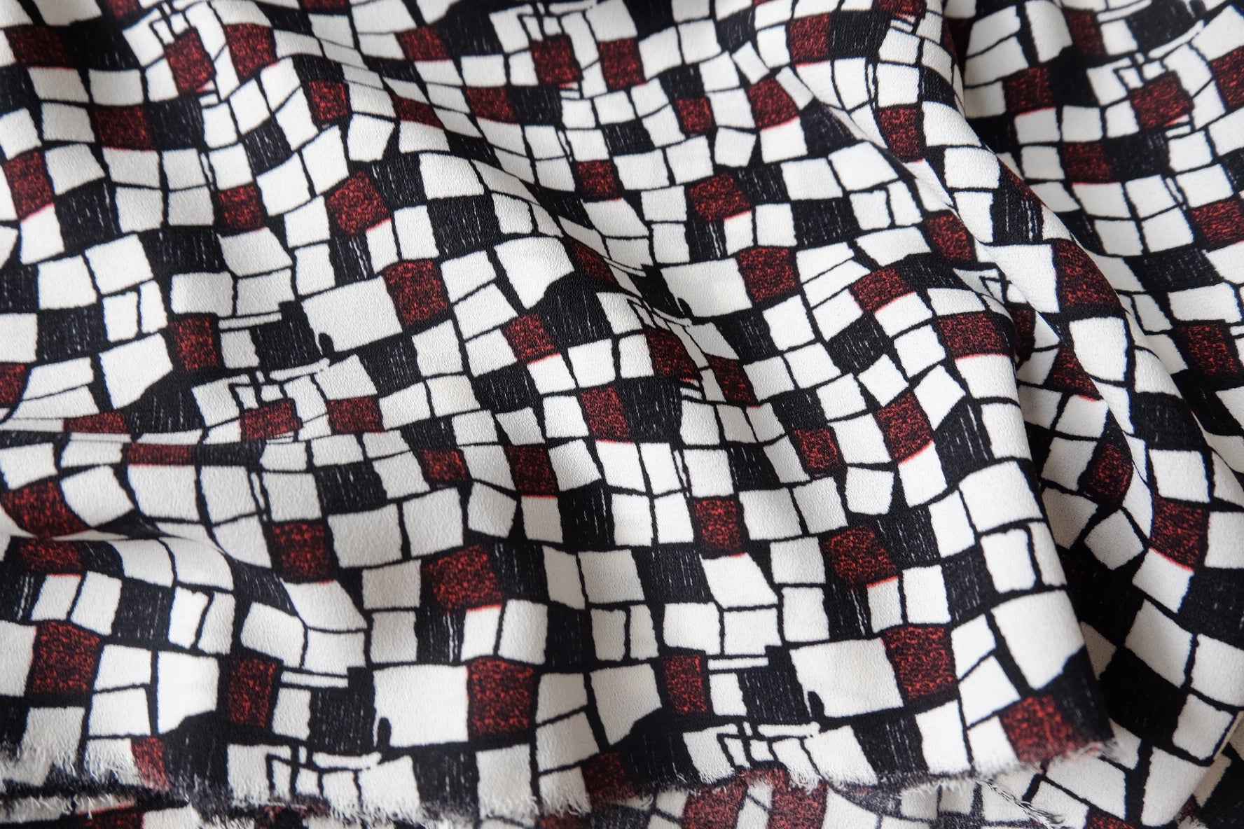 Mosaic Checker Heavy Chiffon Fabric - 2.19 Yards