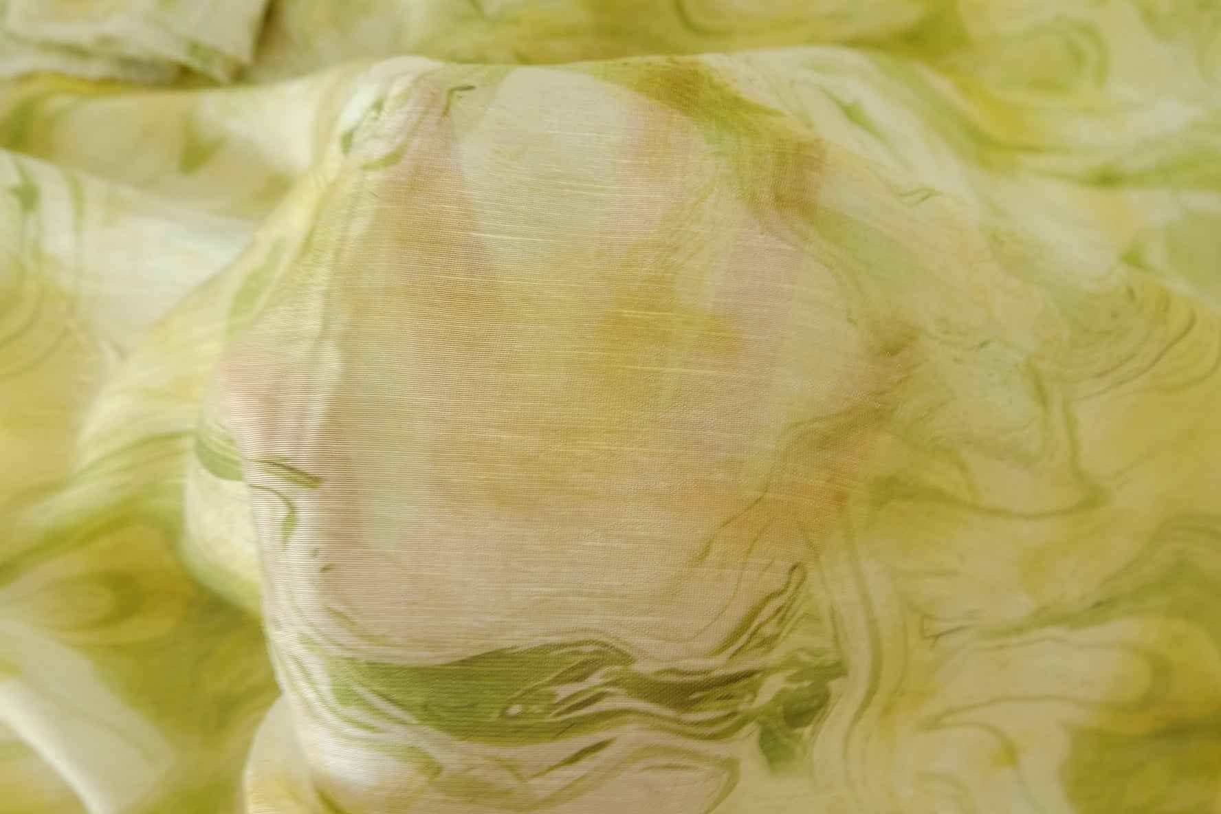 Soft Green Watercolor Tencel Cotton Fabric – 1.9 yd