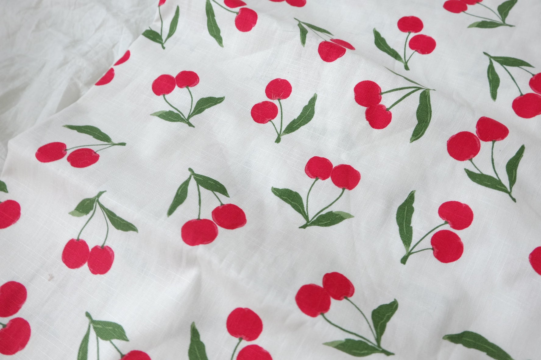 Cherry Linen-Cotton Fabric — 2.19 yd