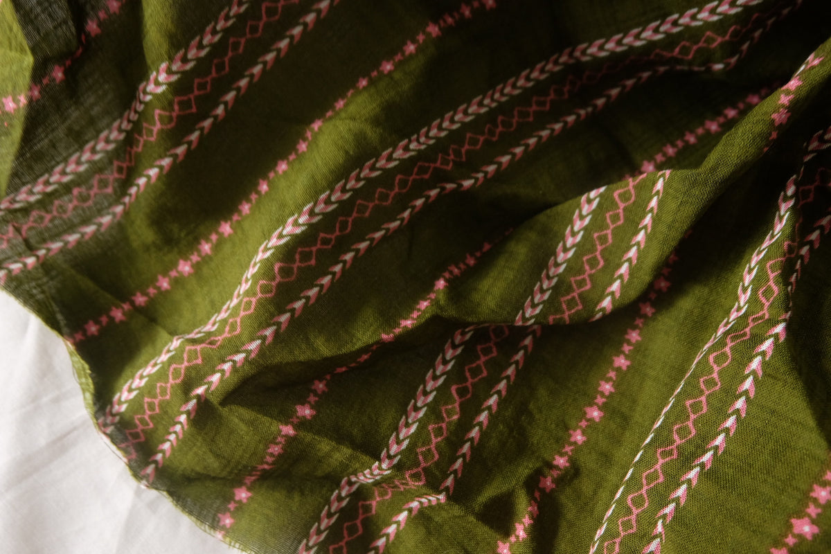 Olive Pink Washed Cotton — 2.19 yd