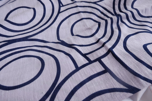 Black Line Double Gauze Cotton-Linen Fabric - 2.73 yd