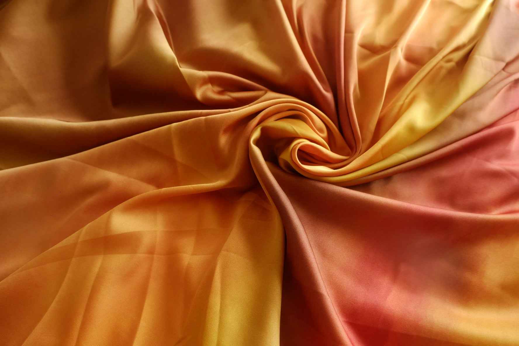Sunset Gradient Acetate-Blend Satin Fabric - 1.64 yd
