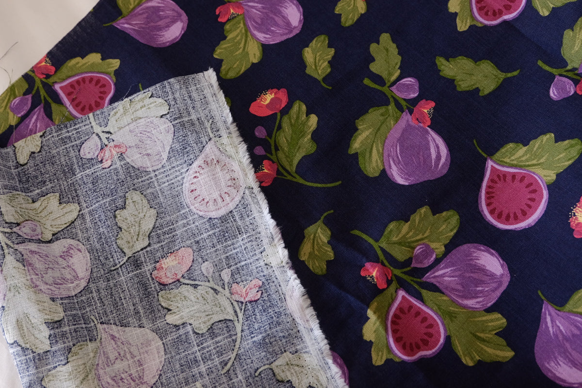 Fig & Floral Slub Linen Cotton – 3.3 yd