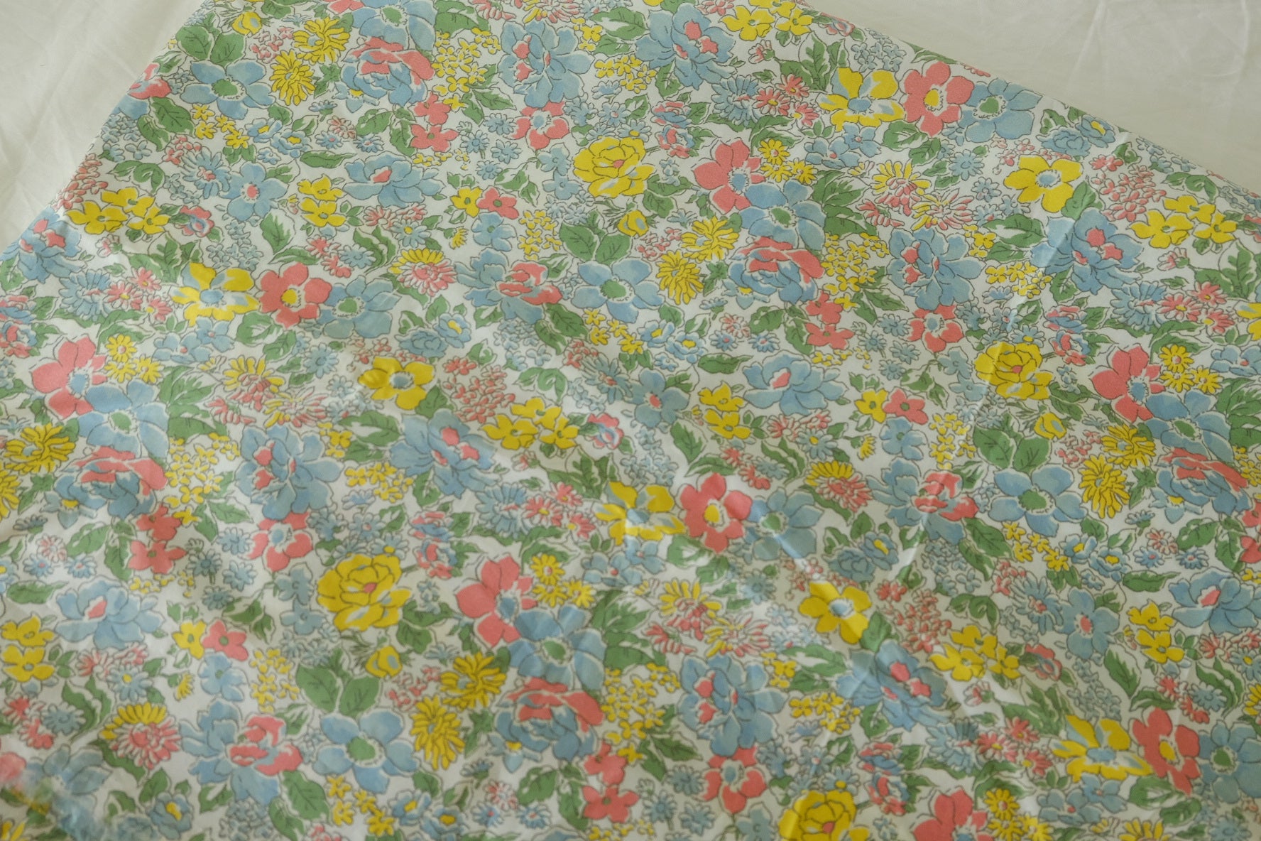 Pastel Floral Cotton Poplin Fabric – 3.3 yd
