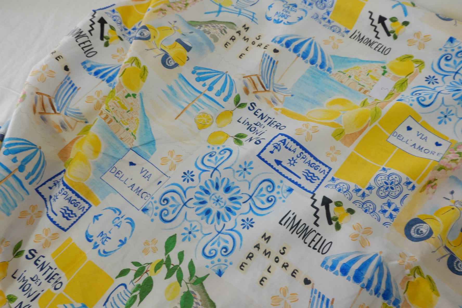 Amalfi Lemon Holiday Cotton Fabric – 3.3 yd