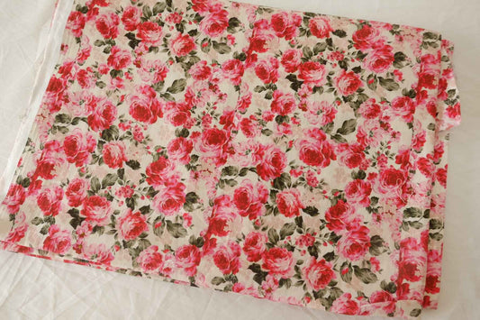 Pink Rose Cotton Poplin Small Cut — 1.53 yd