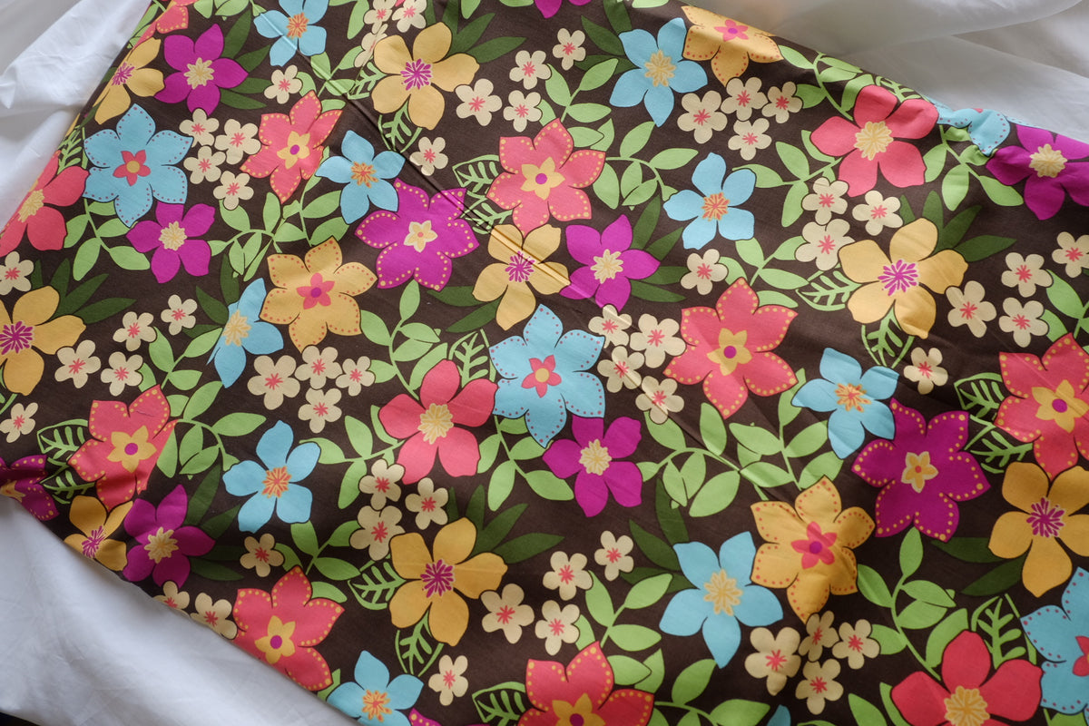 Retro Floral Cotton Poplin – 2.2 yd