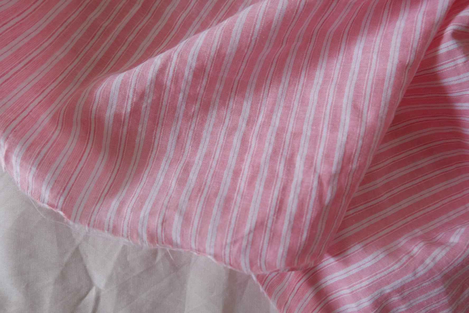 Pink Woven Cotton Stripe Fabric – 3.3 yd