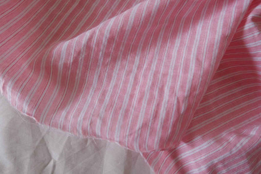 Pink Woven Cotton Stripe Fabric – 3.3 yd