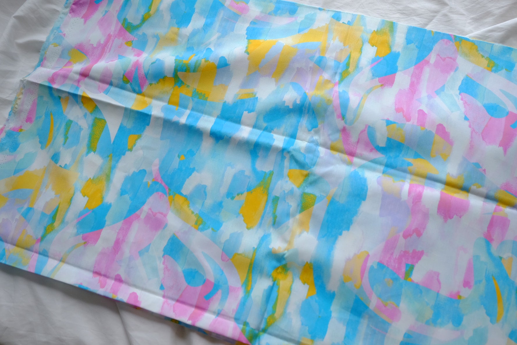 Abstract Watercolor Structured Cotton Poplin – 1.7 yd