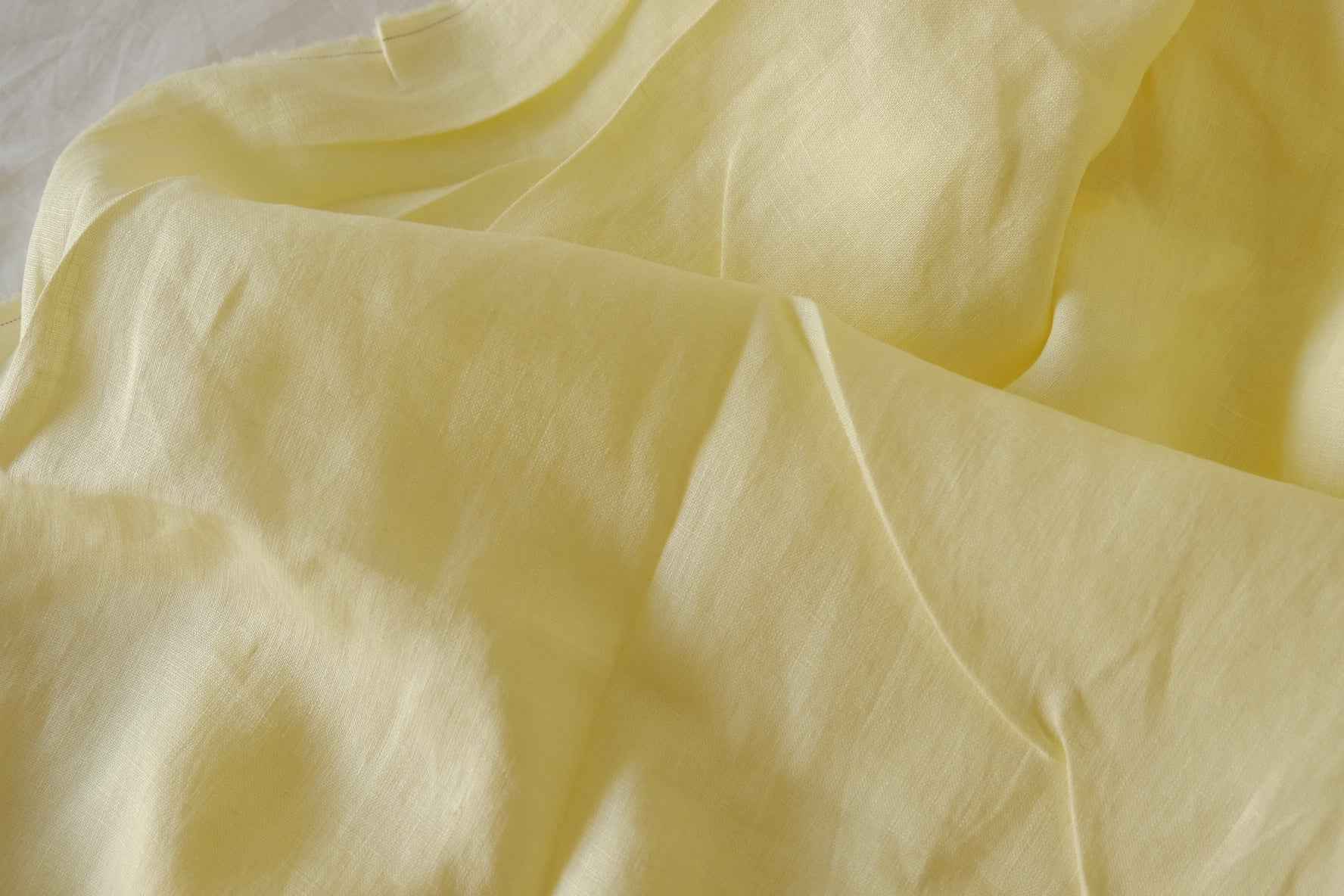 Soft Butter Yellow Pure Linen Fabric – 2.2 yd