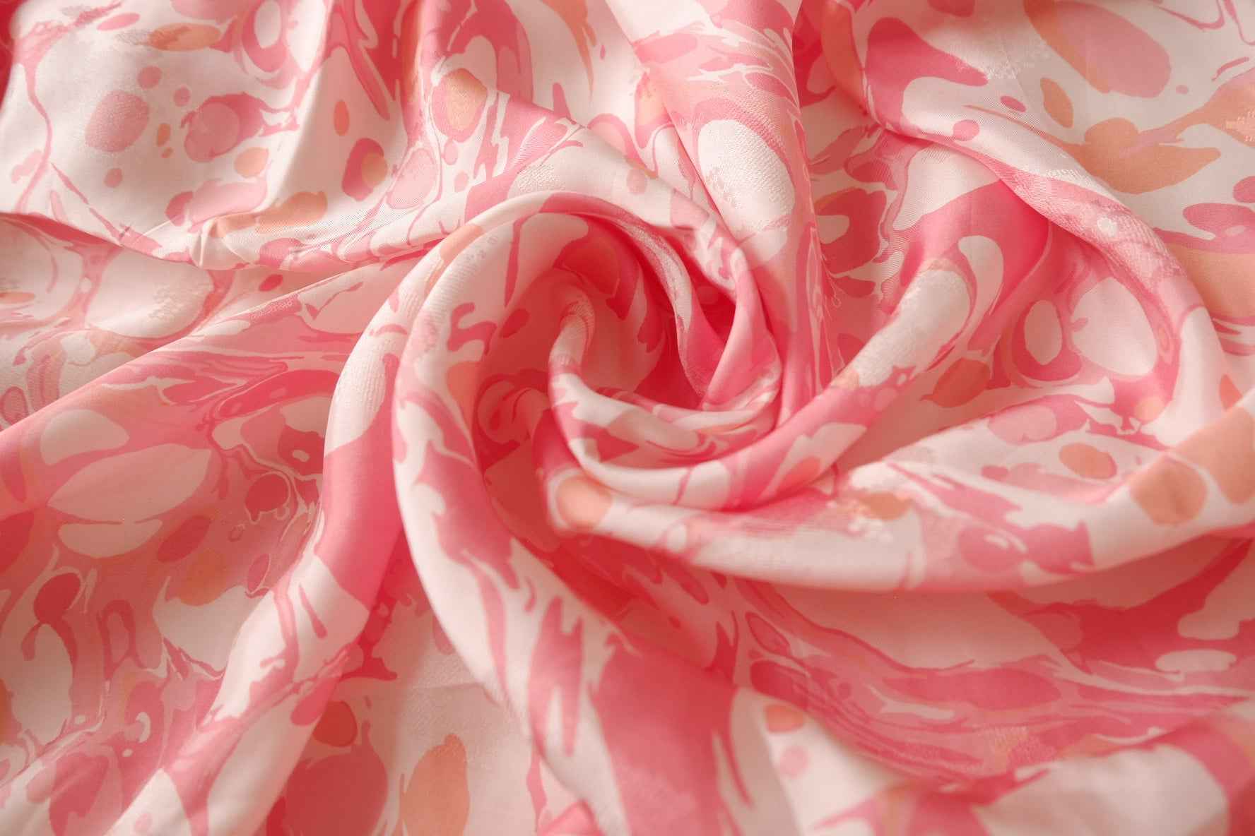 Pink Abstract Silk-Viscose Fabric - 3.28 yd