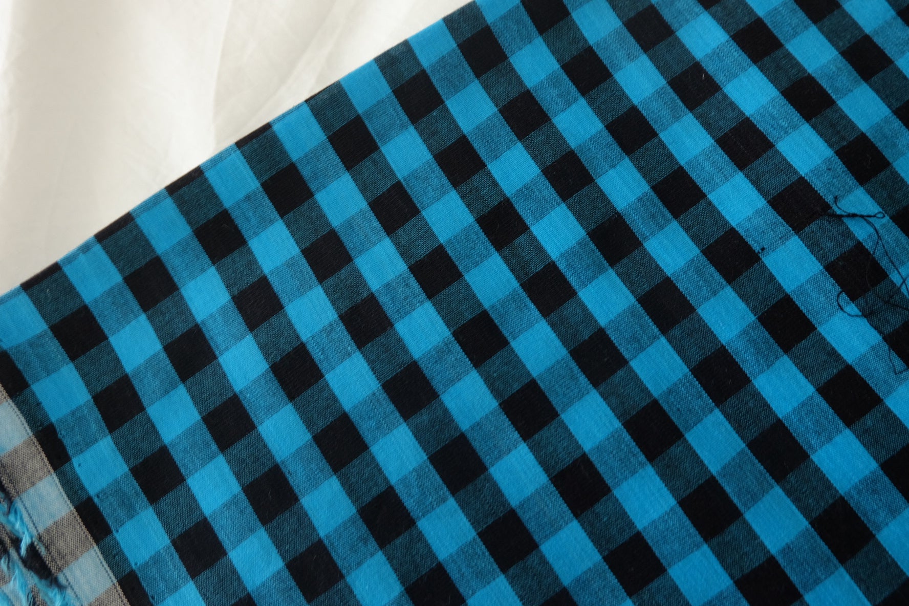 Electric Blue Yarn-Dyed Cotton Gingham – 3.3 yd