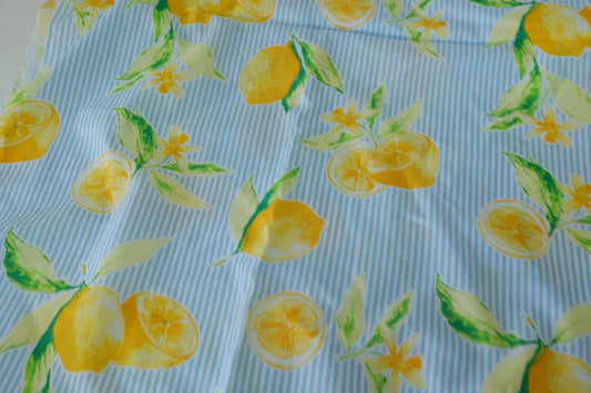 Lemon Stripe Cotton Poplin – 1.6 yd