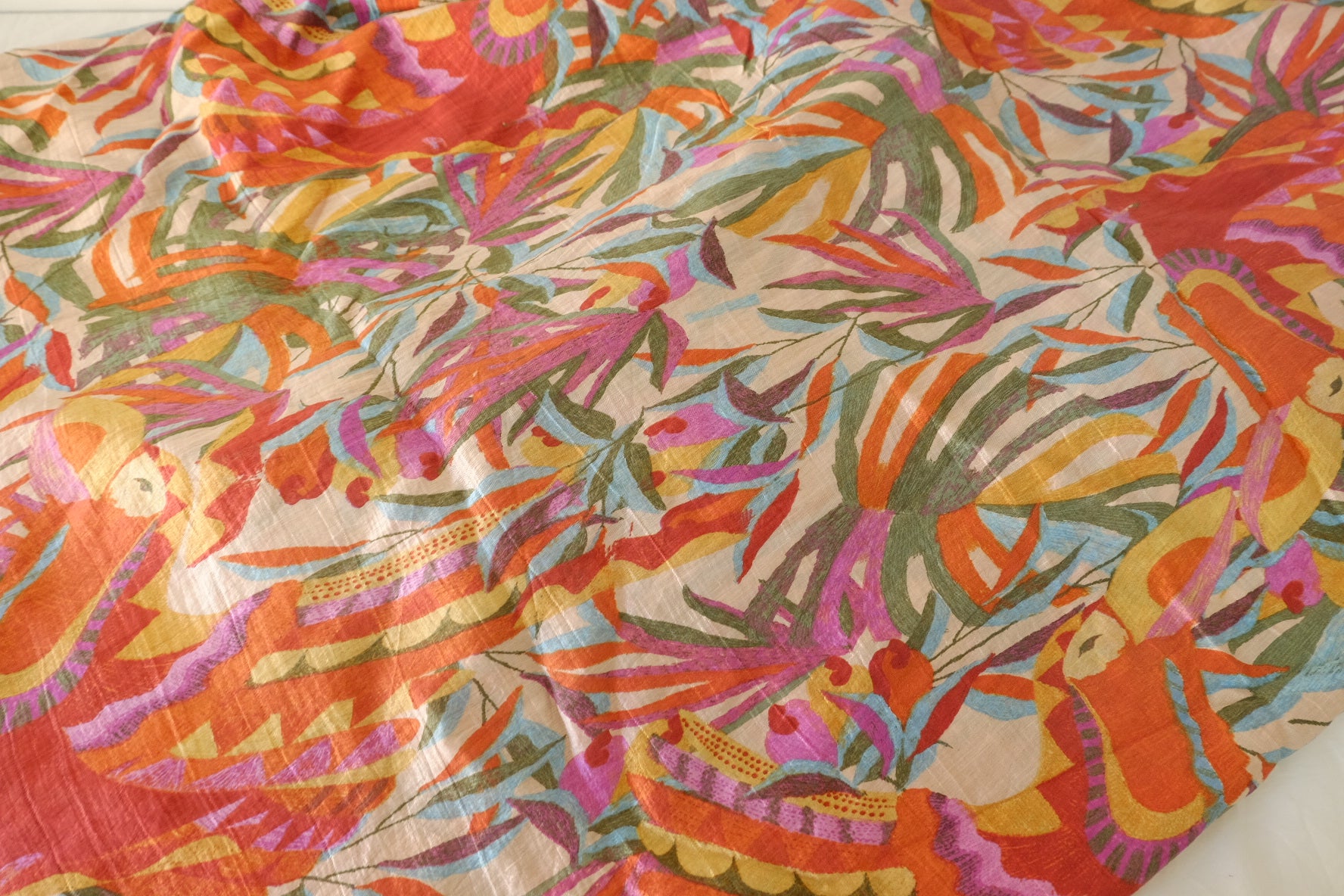 Tropical Floral Tencel Cotton Fabric – 2.2 yd