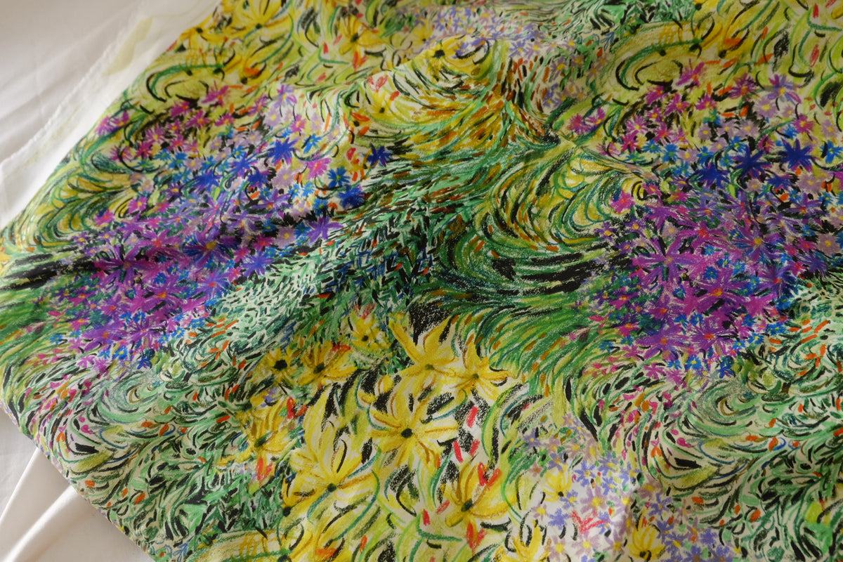 Painterly Garden Cotton Lawn – 2.2 yd