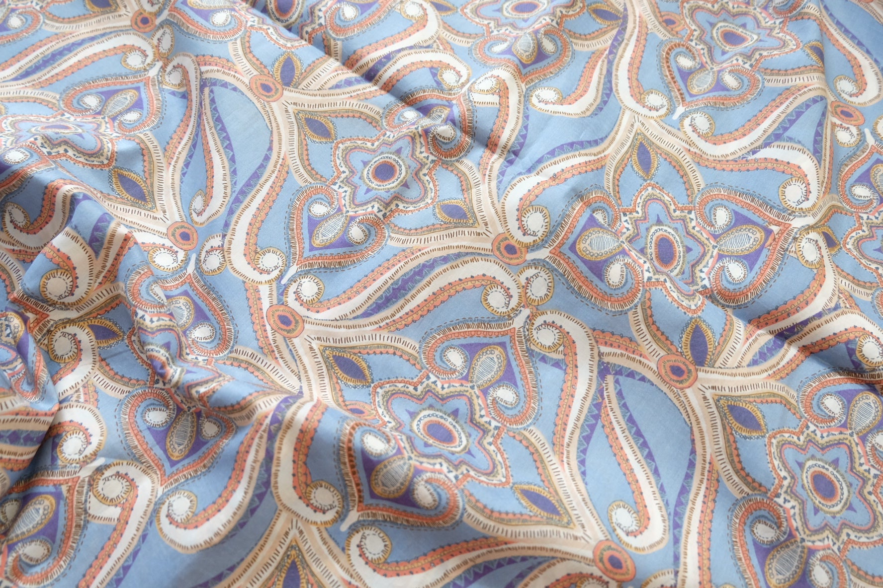 Paisley Medallion Cotton Poplin, Lightweight 80s, 3.3 Yards