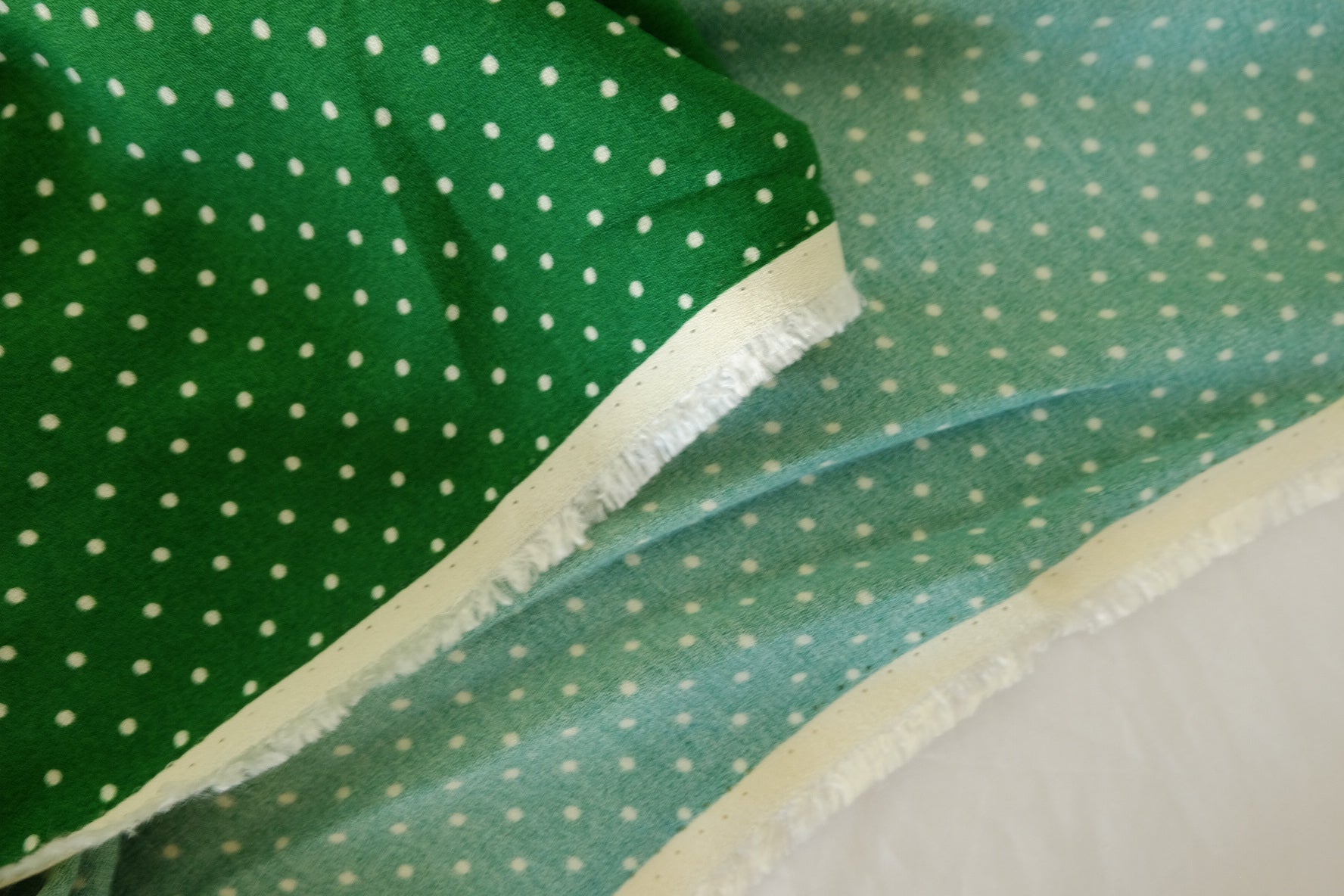 Green Polka Dot Viscose Rayon Fabric – 3.3 yd
