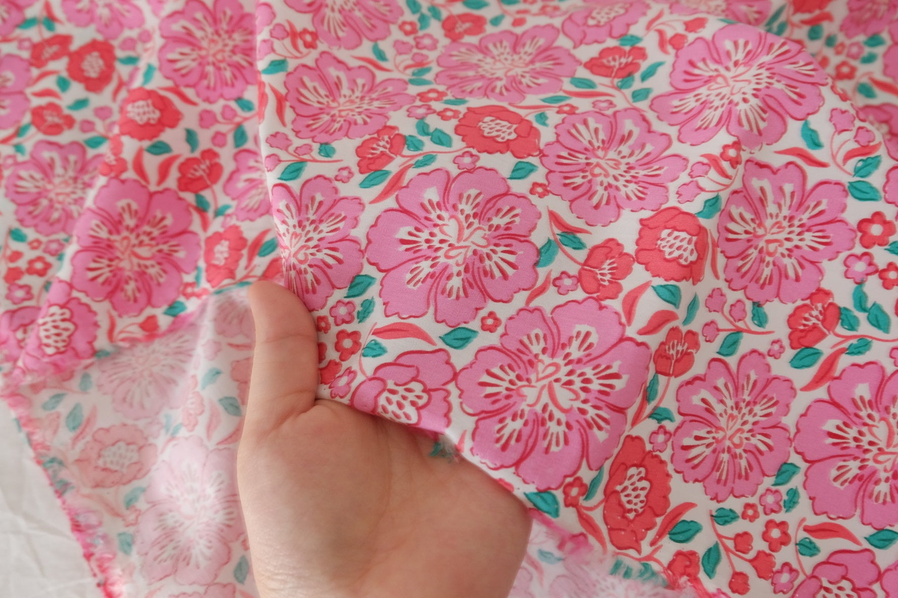 Pink Garden Floral Cotton Lawn – 3.3 yd