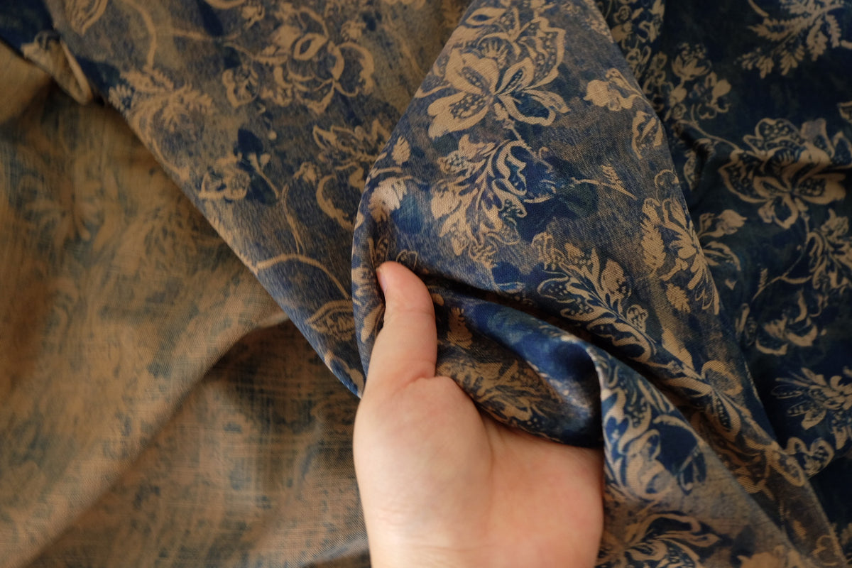 Indigo Vintage Floral Linen Cotton – 3.3 yd