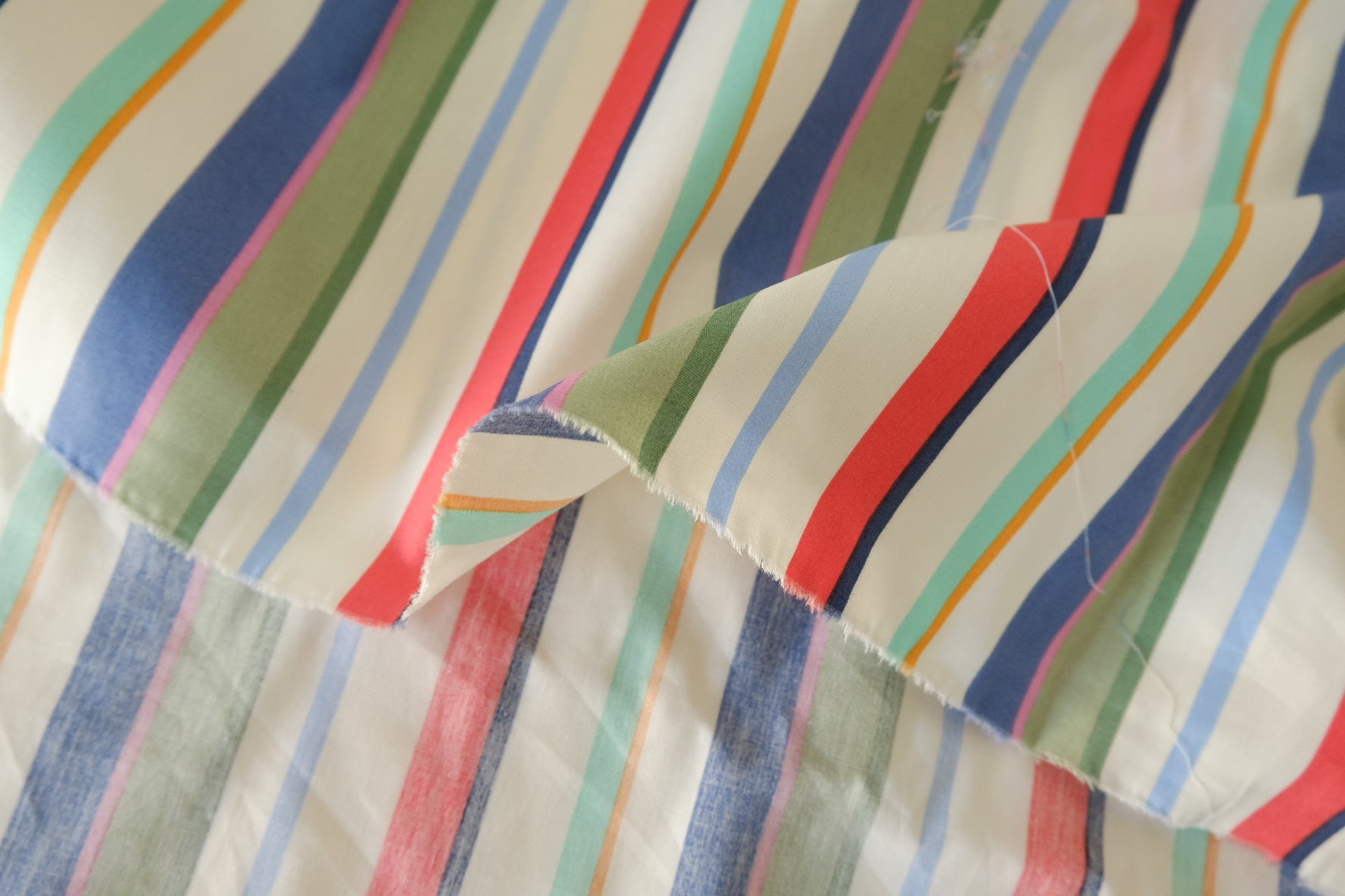 Colorful Stripe Cotton Poplin Fabric – 3.3 yd