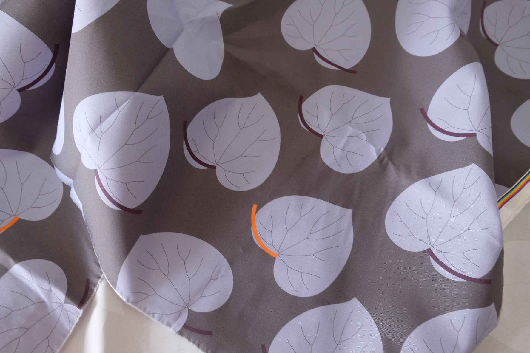Structured Cotton-Blend Crisp Fabric – Abstract Leaf Print – 1.6 yd Cut