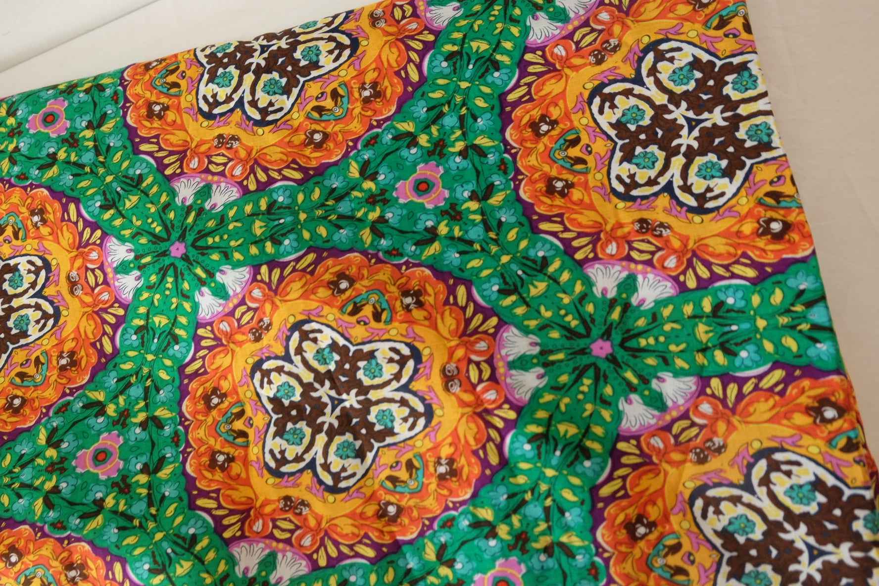 Bohemian Tile Print Rayon Challis Fabric – Per Yard