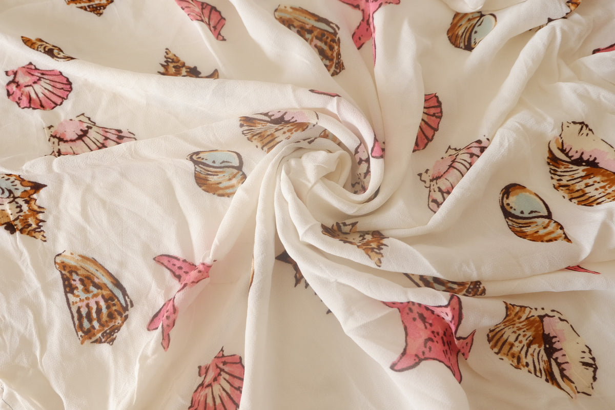 Seashell Print Viscose Crepe – 2.4 yd