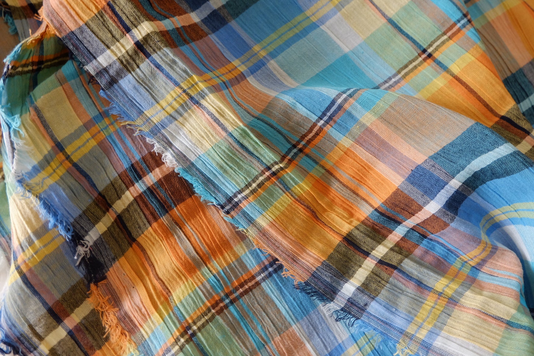 Sunset Plaid Textured Yarn-Dyed Cotton – 3.28 yd