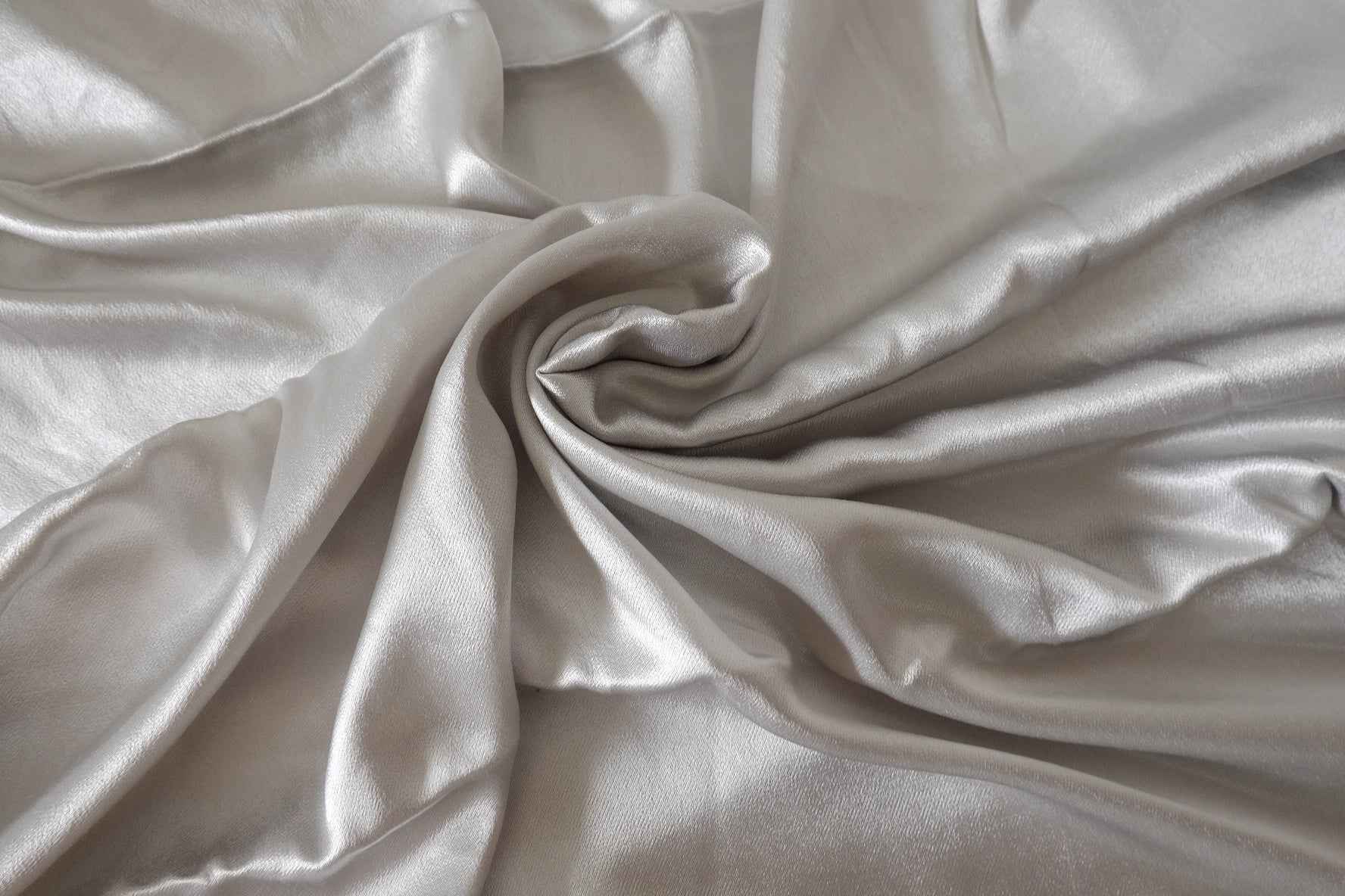 Silver Cupro Satin Fabric – 2.19 yd