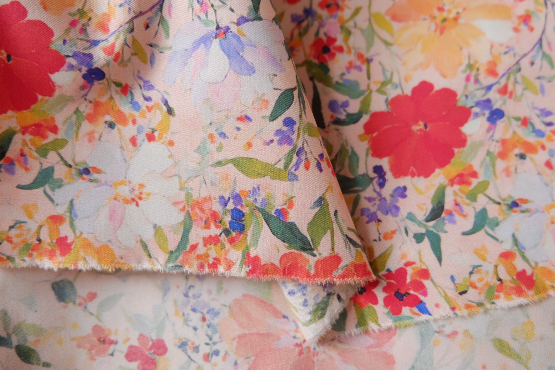 Dense Fine Twill Cotton Floral Fabric 2.2 Yards