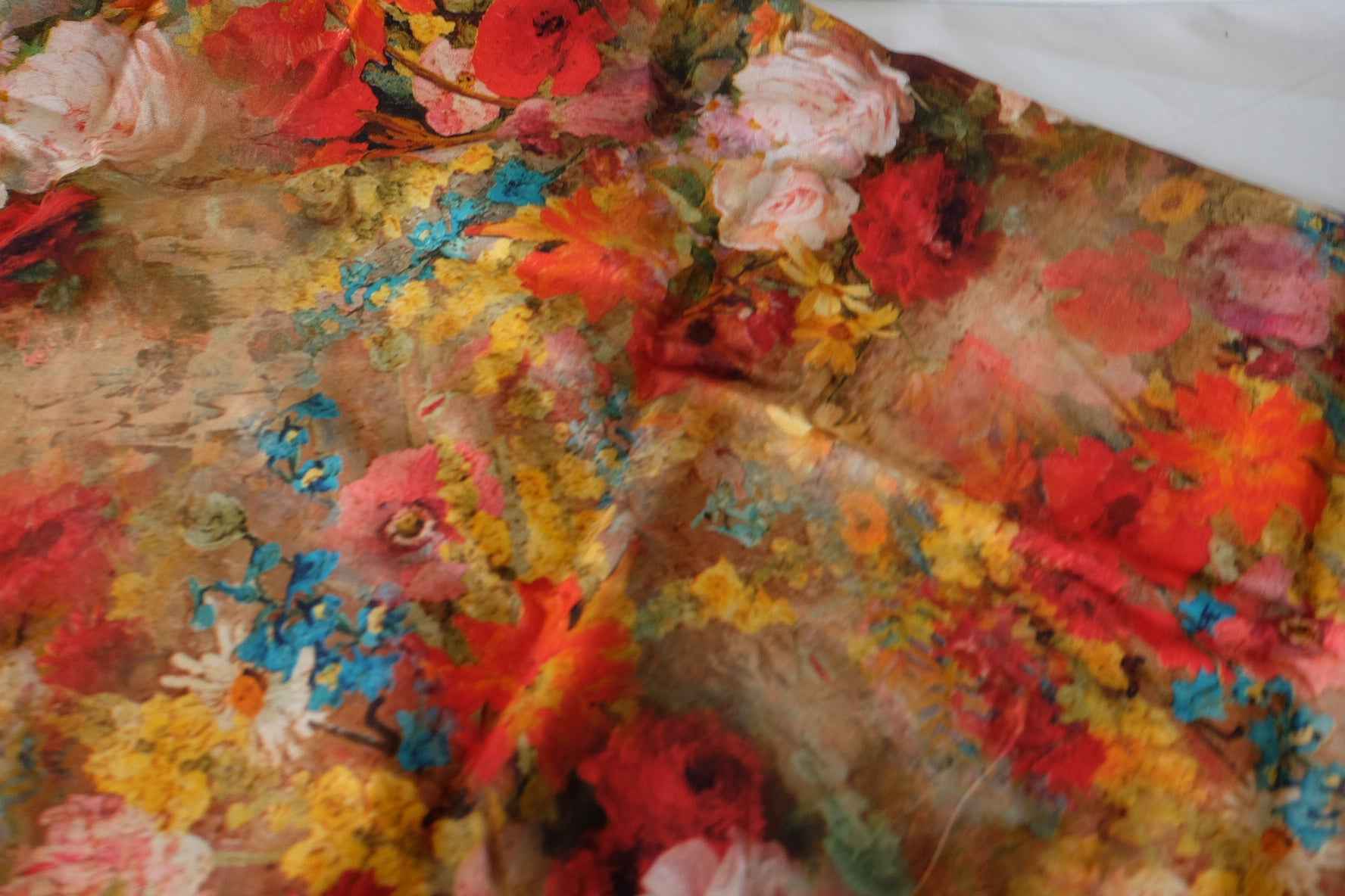 Watercolor Floral Rayon Challis Fabric – 3.3 yd