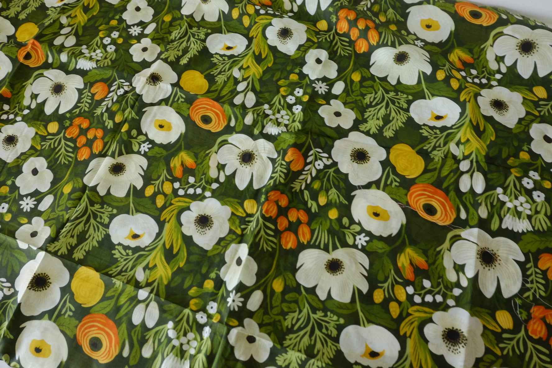 Green Garden Cotton Voile Fabric – 2.2 yd