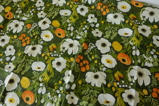 Green Garden Cotton Voile Fabric – 2.2 yd