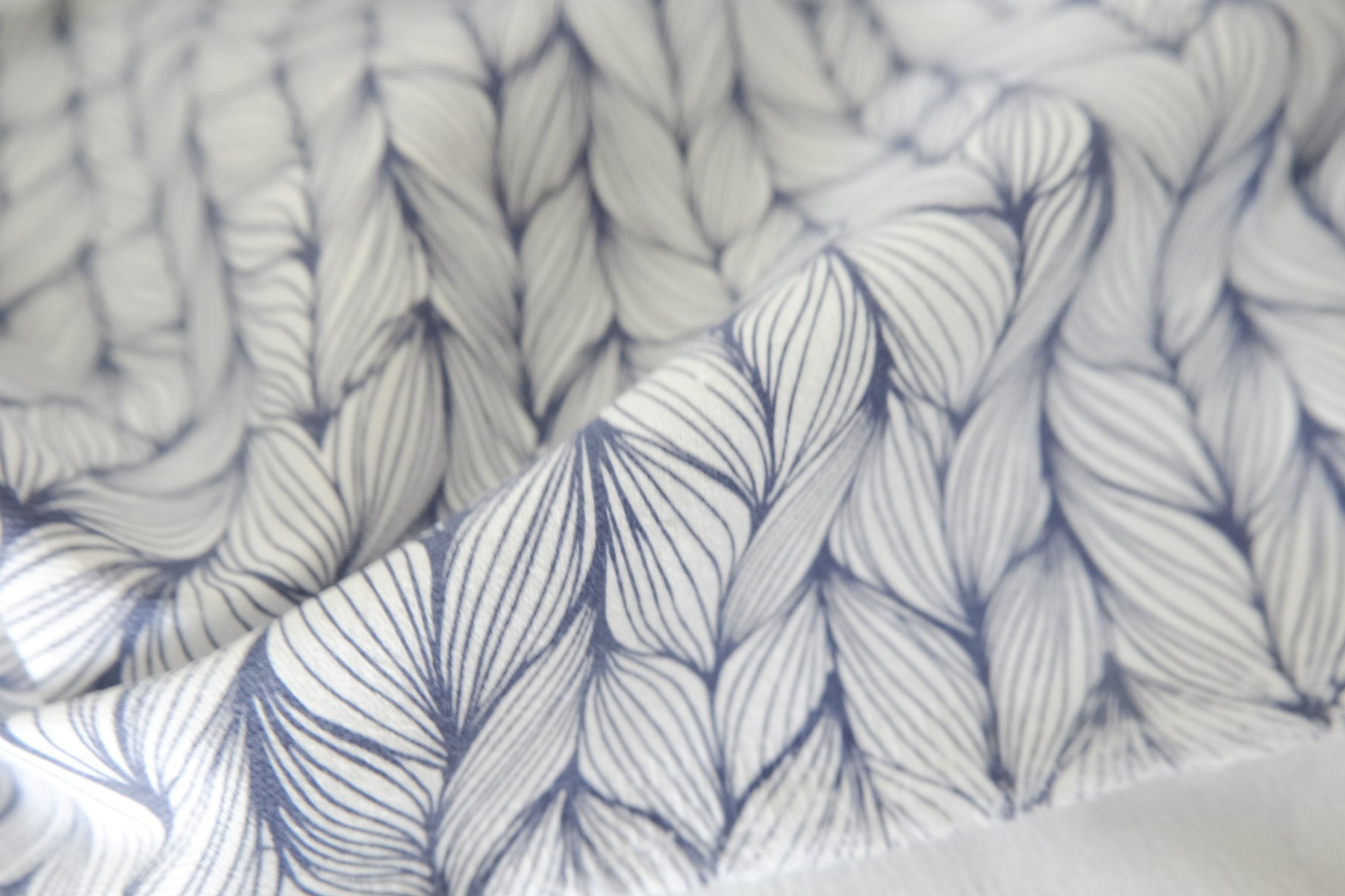 Braided Knit Illusion Print Stretch Cotton Denim Fabric – 1.64 yd Piece