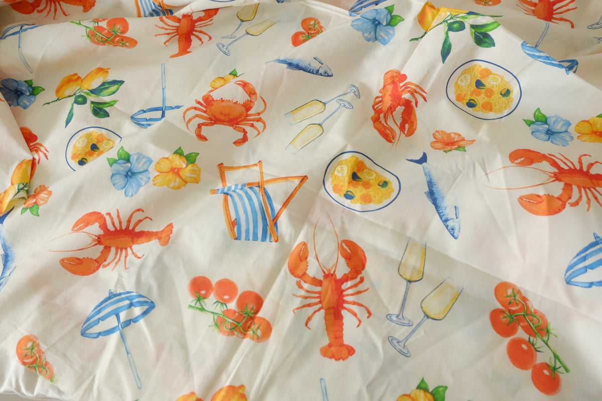 Seaside Picnic Cotton Poplin – 1.9 yd