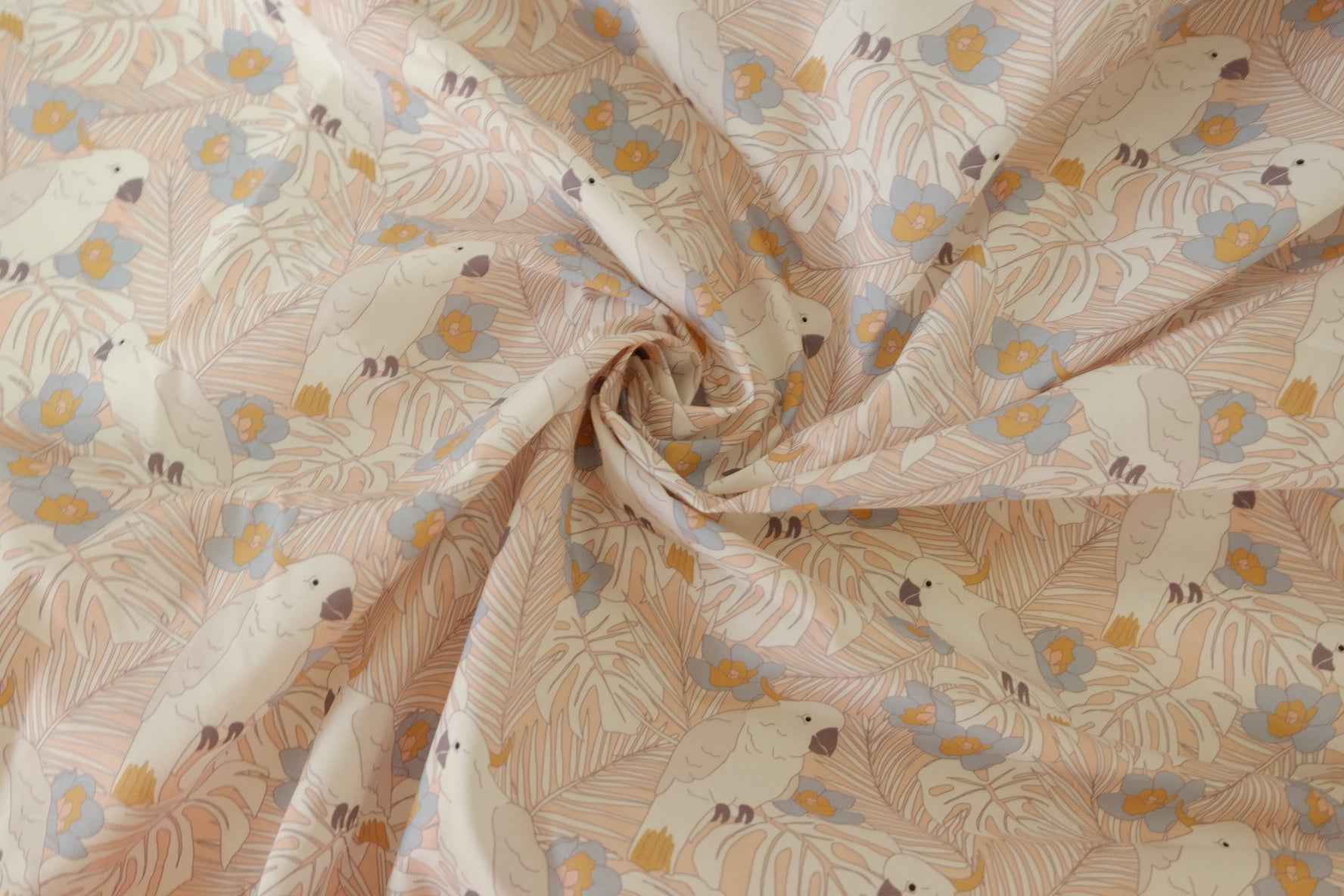 Soft Parrot Floral 80s Cotton Poplin Fabric – 2.2 yd