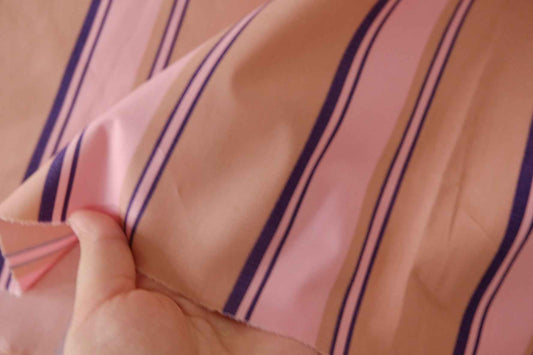 Pink Caramel Stripe Crisp Cotton Poplin – 2.2 yd