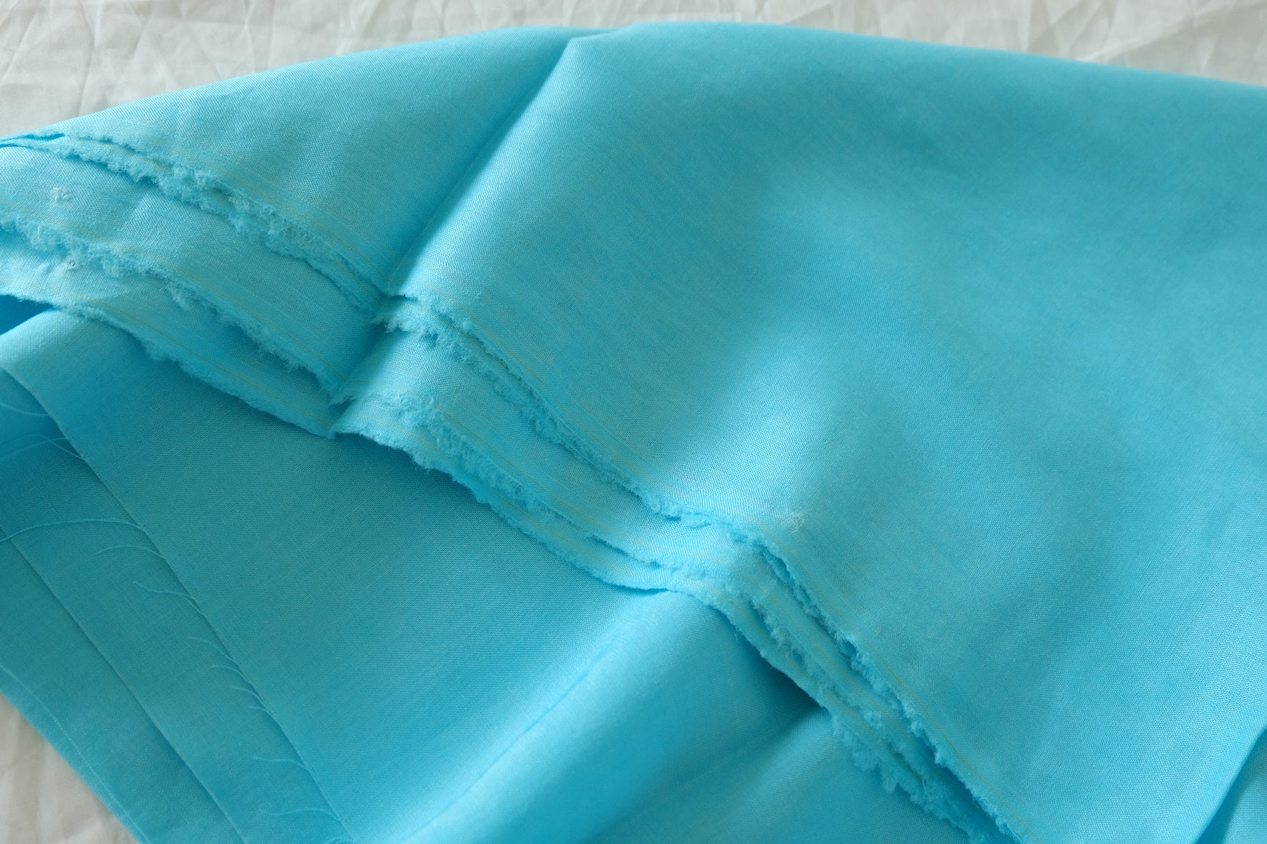 Lagoon Blue Sand-Washed Pure Linen Fabric, 2.19 Yards