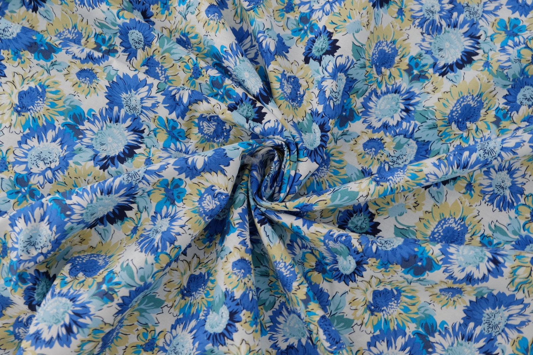 Blue Sunflower Cotton Poplin – 3.3 yd