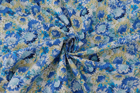 Blue Sunflower Cotton Poplin – 3.3 yd